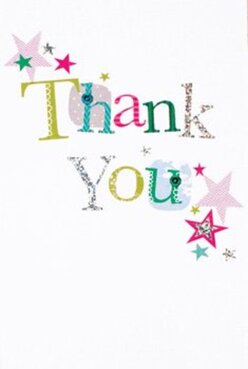 This thank you card captures a sense of delight straight from the heart of Roehampton, its front brought to life with jubilant colours and playful design. The words 'Thank You' are stitched boldly across the surface, each letter a unique patchwork-lime greens, deep blues, radiant fuchsia, and metallic silver reminiscent of Roehampton's summer gardens and vibrant local markets. Gentle polka dots and whimsical stitches hint at the joyful handiwork of local florists, while scattered stars in magenta, gold, and teal gather in the corners like the confetti of a cherished celebration at Roehampton's green parks. Silver lettering glimmers gently with a dusting of glitter, inviting both touch and admiration, much like the textured leaves in a hand-tied bouquet. The snowy white background allows these lively elements to shine forth, echoing the calm expanse of Roehampton Common. I often imagine this joyful card accompanying a fresh flower delivery-perhaps roses and sunflowers for a thank-you note after a family picnic on Roehampton Lane. Every detail reflects the care and creativity that Flower Delivery Roehampton brings to our community: heartfelt, thoughtful, and crafted with a sense of delight designed for every special moment.